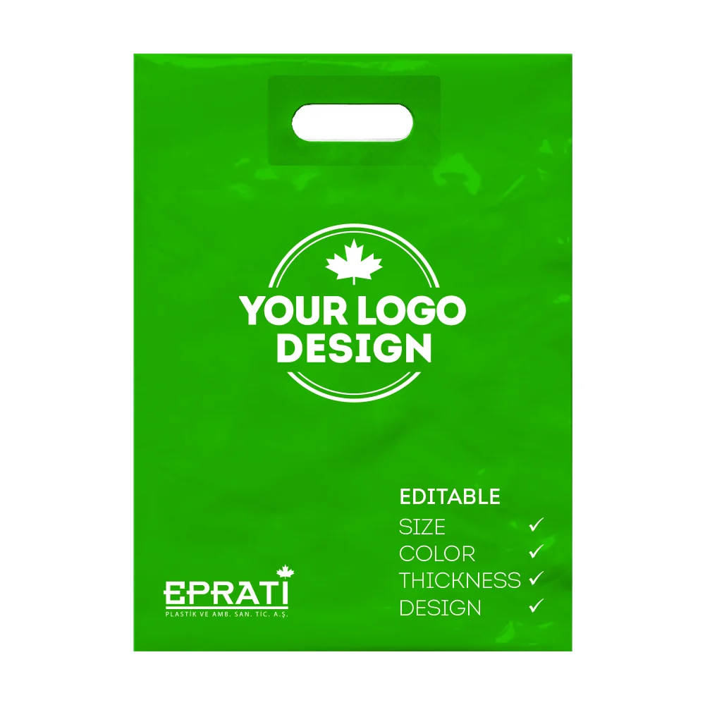 Disposable Eco-Friendly MDPE Reinforced Die Cut Plastic Handle Bag For Shopping from Turkey