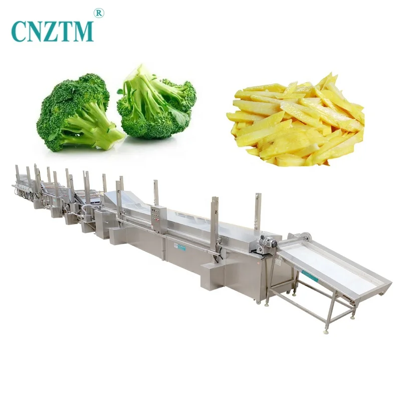 Automatic Continuous Spinach Frozen French Fries Vegetable Potatoes Fruit Mushroom Peanut And Groundnut Blanching Machine