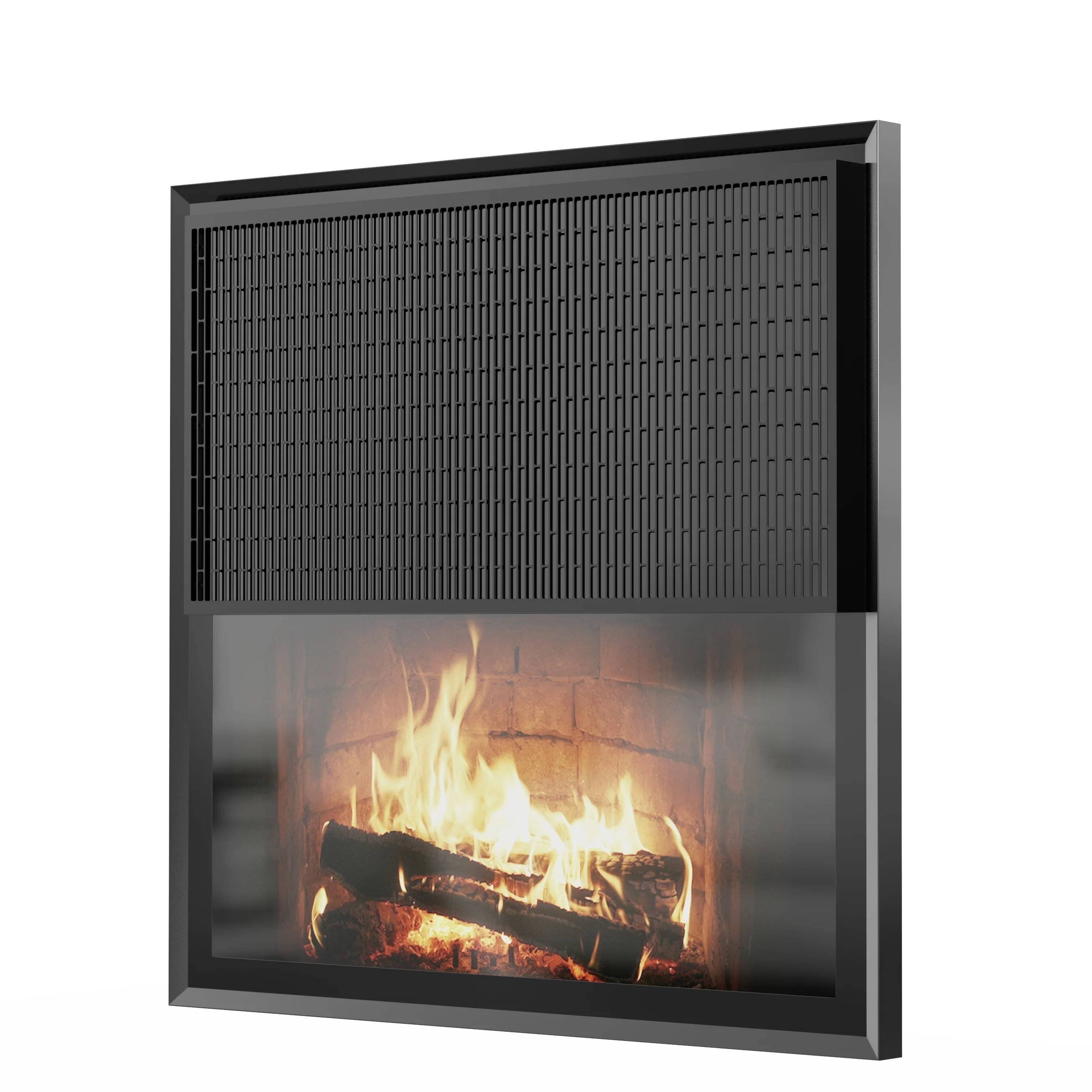 Electric Fireplace Heater Wall Mounted 1700W Heating Remote Control LCD Flame Effect