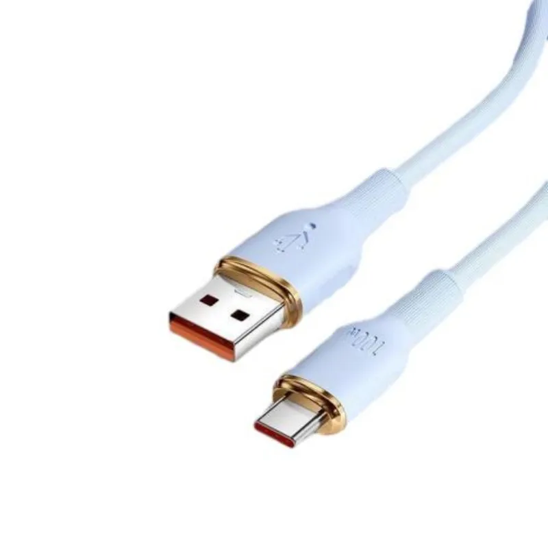 SuperCharge USB-C Type C Cable 100W 6A for Huawei Xiaomi OPPO Fast Charge in 30 Minutes Silicone Liquid Soft Cable Comfortable