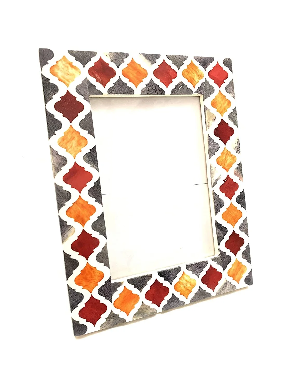 White And Red Decorative Countertop Photo Frame Mother Of Pearl Ottoman Bone Inlay Photo Case Image/Picture Frame