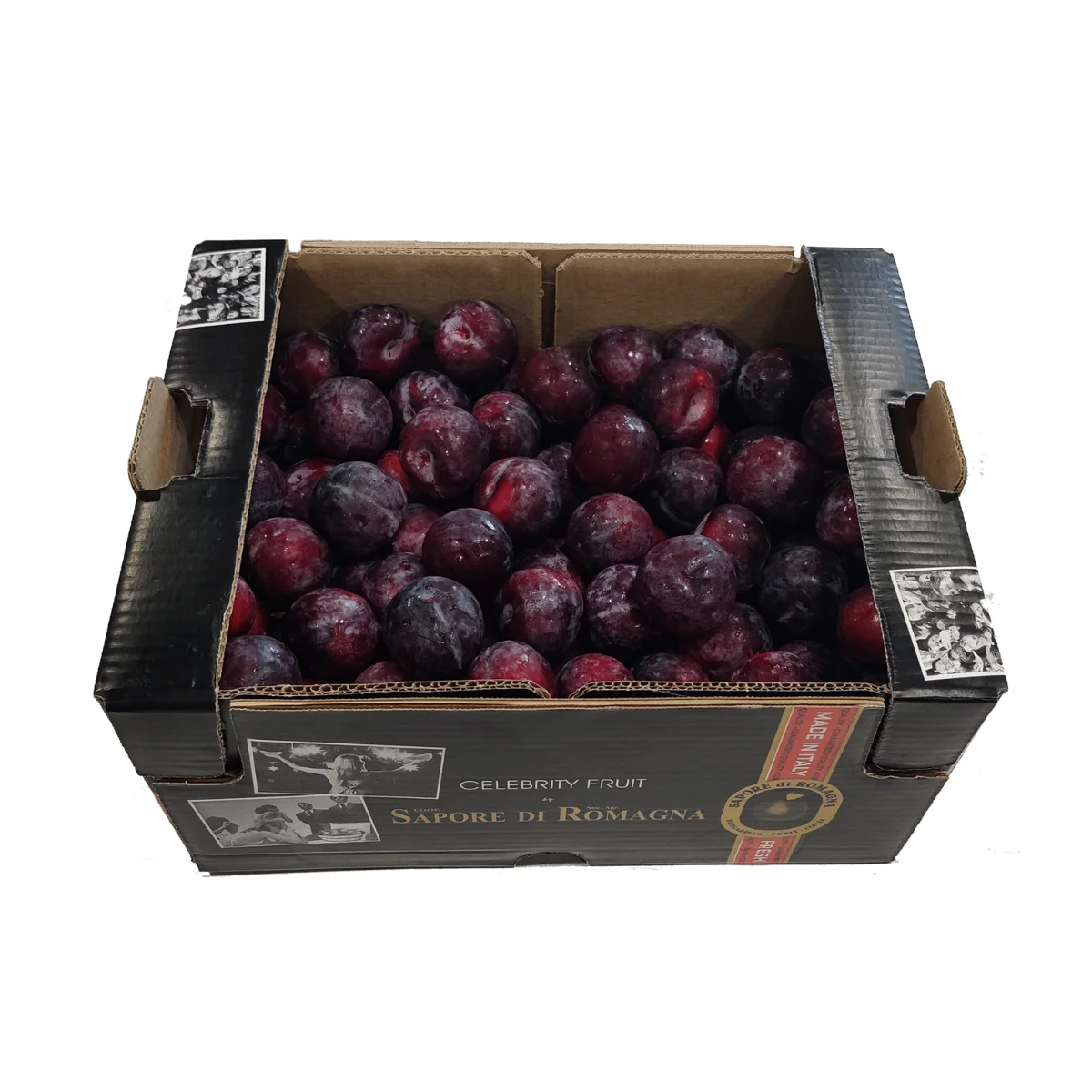 Итальянские свежие сливы, 60 + Размер, 9 кг фруктовая коробка знаменитостей, темная или красная кожа