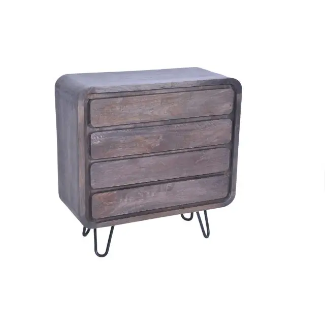 Vintage Industrial Rustic Cabinet with Storage Indian Accent Cabinets Chest of 4 Drawers Antique Curio Cabinet in Mango Ara Wood