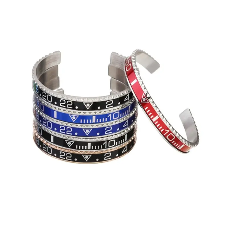 vnox homme Stainless Steel  Bezel Unisex Bracelet Cuff Speedometer Bracelet