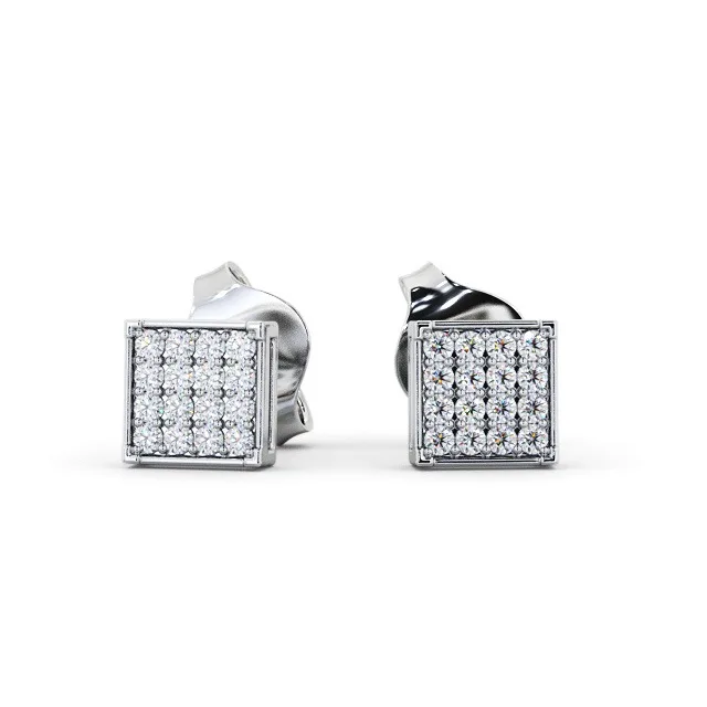 2023 Best selling Custom fine jewelry 0.20 CTW Square Lab Grown Diamonds Stud Earrings For Women Cluster Ladies Accents Earrings