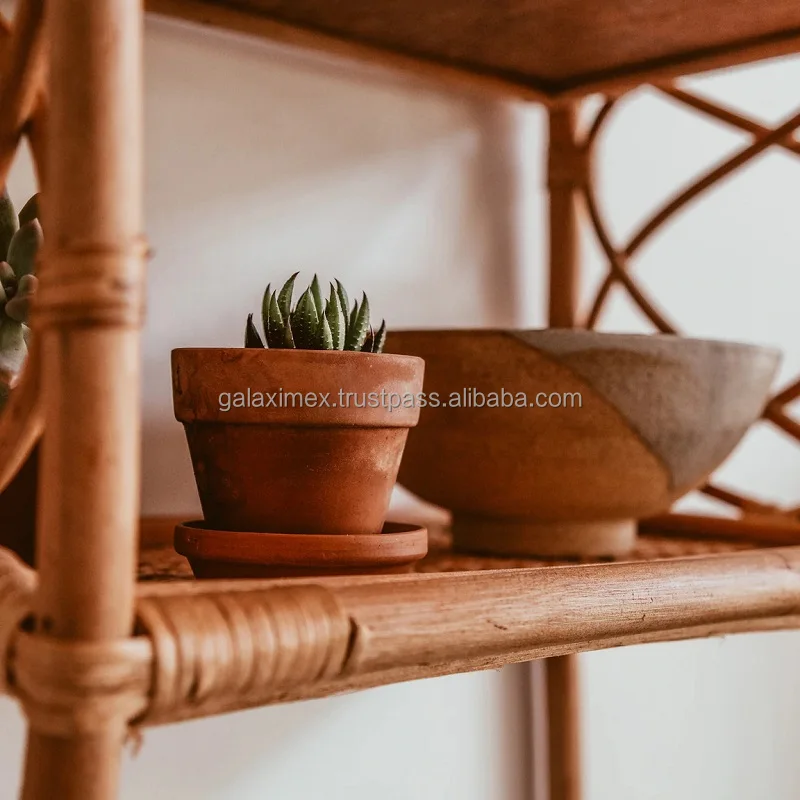 Handmade Wood Floating Wall Mounted Rattan Cane Shelf Hot New Home Decoration for Bathroom Storage with Wicker Rattan