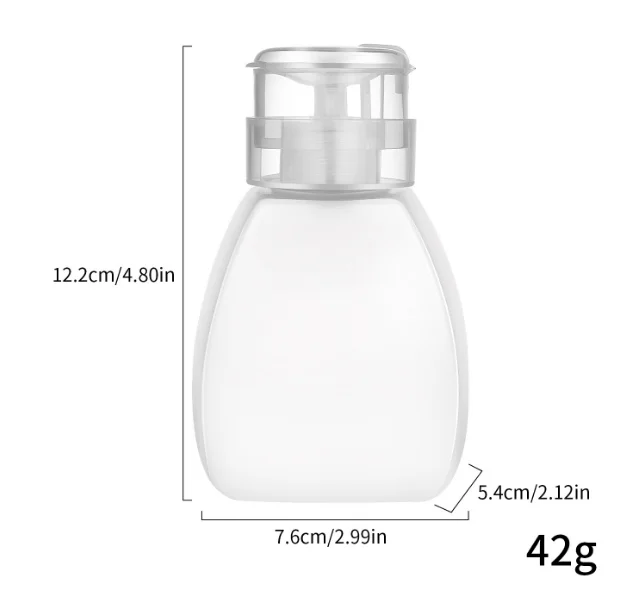 250ml Empty Push Down Lockable Pump Dispenser Bottle Refillable Press Bottle Container Holder for Nail Art and Hand Sanitizer