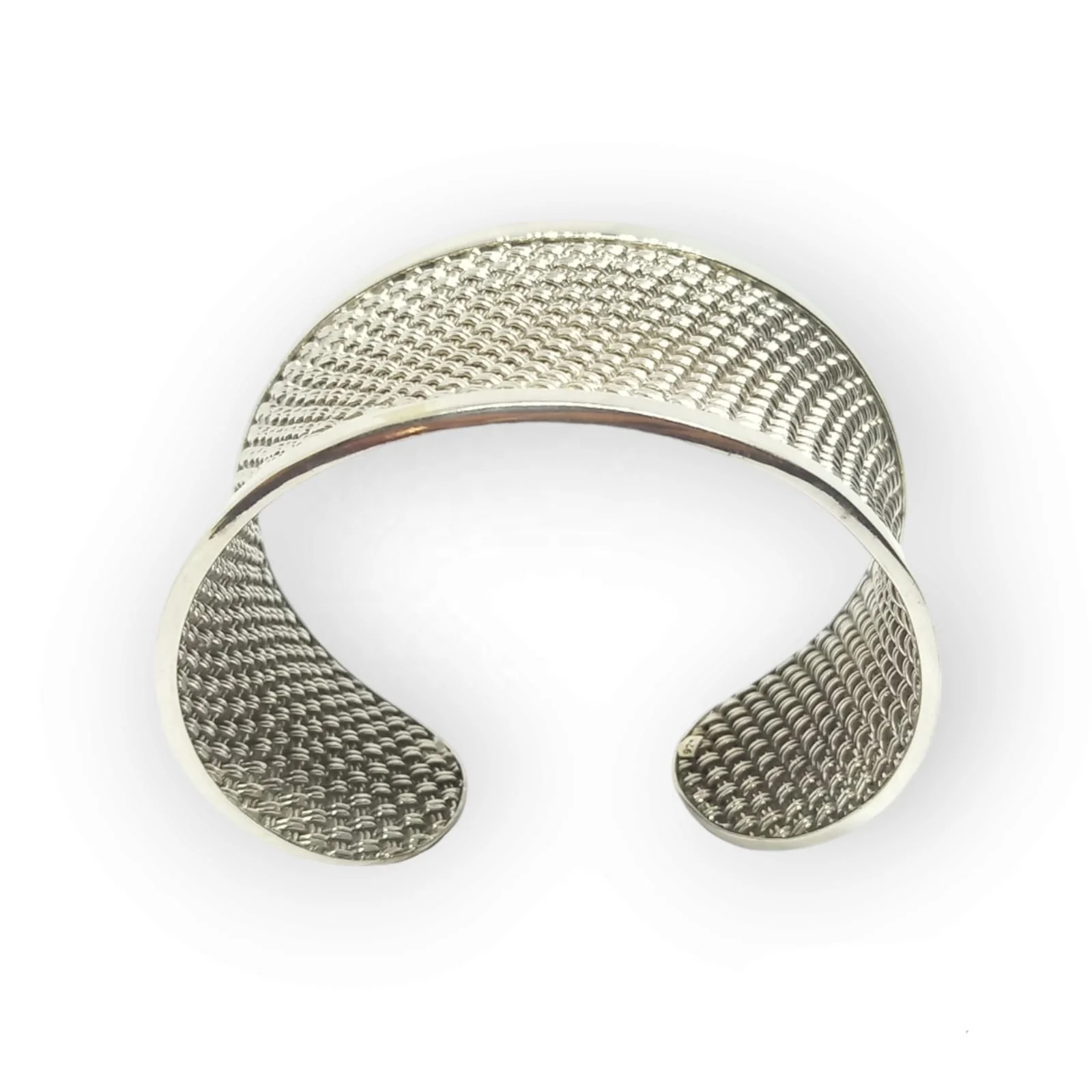 GNW-CFB001-Silver Cuff Bracelet Waving Wire Classic Design Sterling Silver Bali Cuff For Gift Women Men Unisex