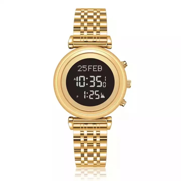 Women Azan Watch Custom Logo New Modern Waterproof Muslim Azan Watch with Worldwide Prayer Time