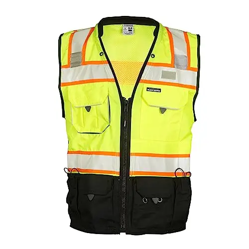 Our Premium Black Series Lime Black Colored Safety Vest Private Label Workwear Uniform with Good Quality Designed Help You Stand