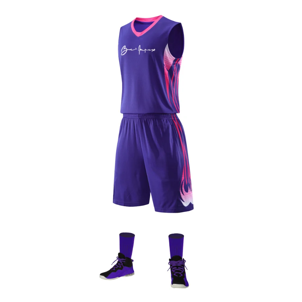 Custom your team logo Basket Ball Uniform men women boys basketball training jersey set