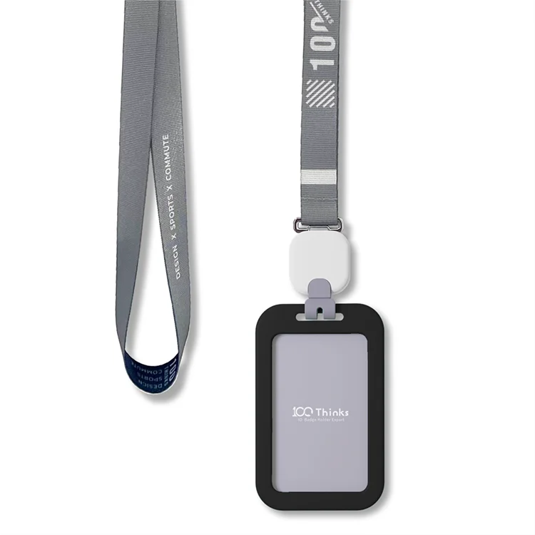 Customized Business Card Holder ABS Lanyard and Plastic ID Badge Holder for Photos Credit Cards Business Use