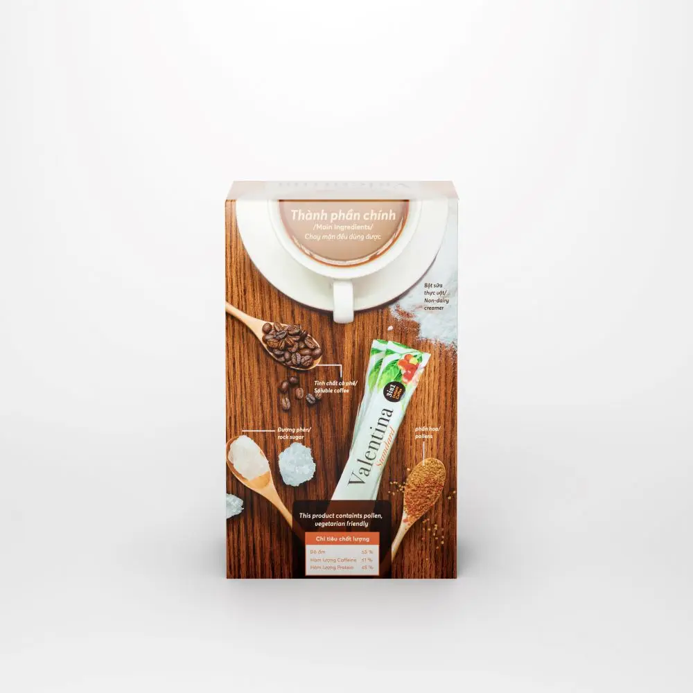 Микс растворимого кофе 3 в 1 Валентина с натуральным вкусом пчелиной пыльцы Honee coffee brand от Viet Nam