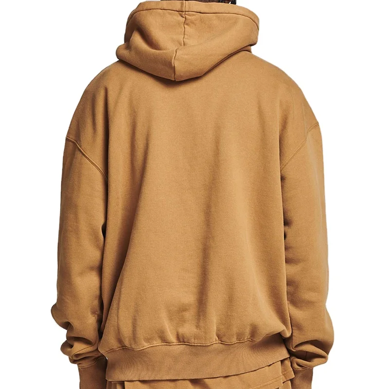 Men High quality Cotton Thick Heavy French Terry Fleece Pullover Hoodie Custom Drop shoulder Fleece Oversized Hoodies