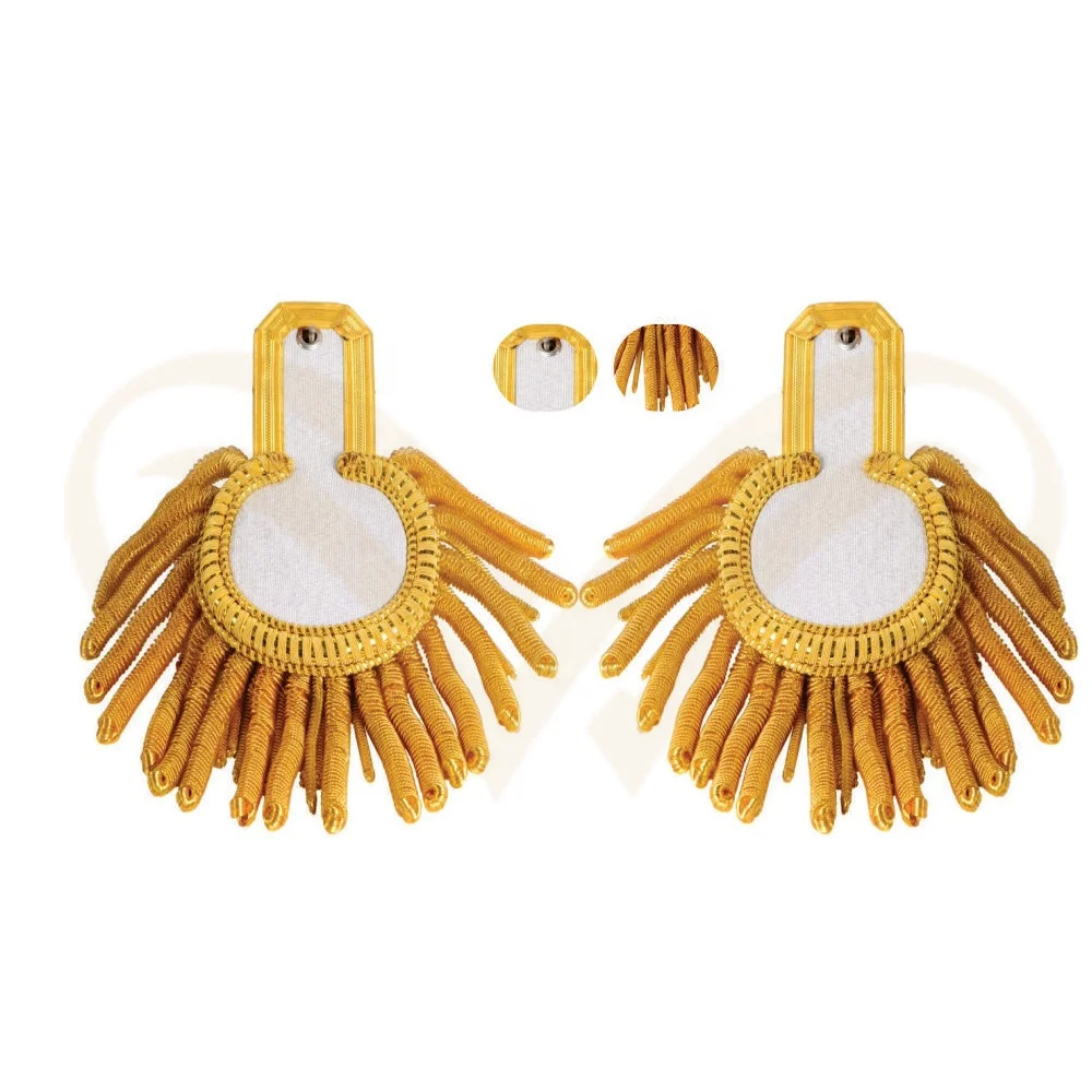 ODM/OEM Uniform Gold Epaulette with Gold Fringe Napoleon Shoulder Epaulettes Customized Gold Fringe Napoleon Shoulder Epaulettes