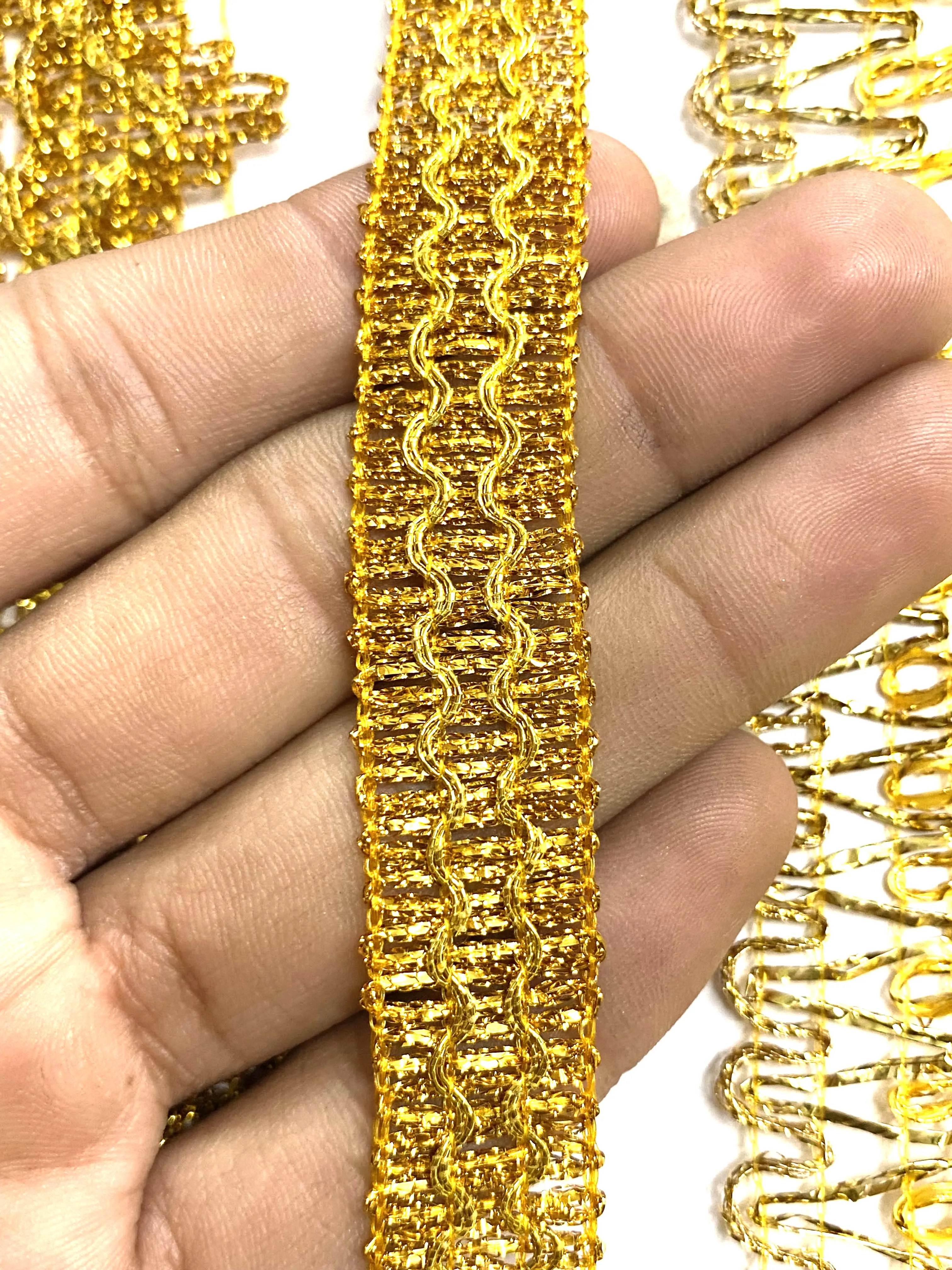 Fancy Design 38mm Polyester Shining Sequin Metallic Braid Trim for Decoration Deals in Wholesale
