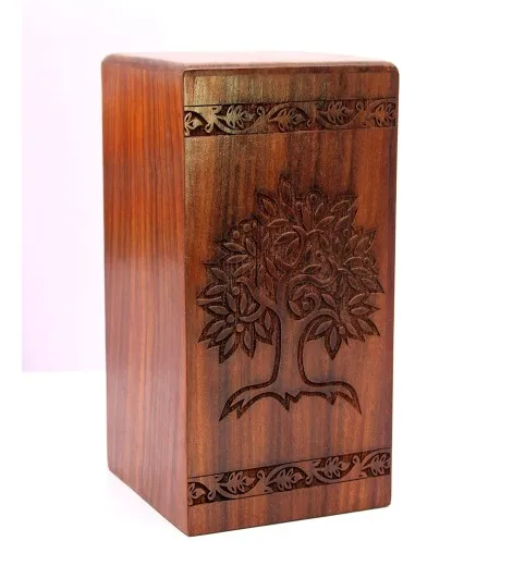 PET URN WOOD WITH PAW PRINT SET OF 3 for ashes keepsake cremation urns in wood