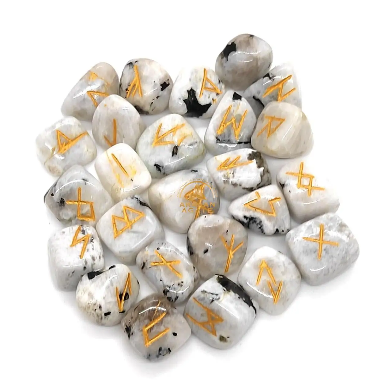 Wholesale Crystal Red Jasper Rune Stones Meditation Divination Rune Set hand polished chakra crystals healing for sale