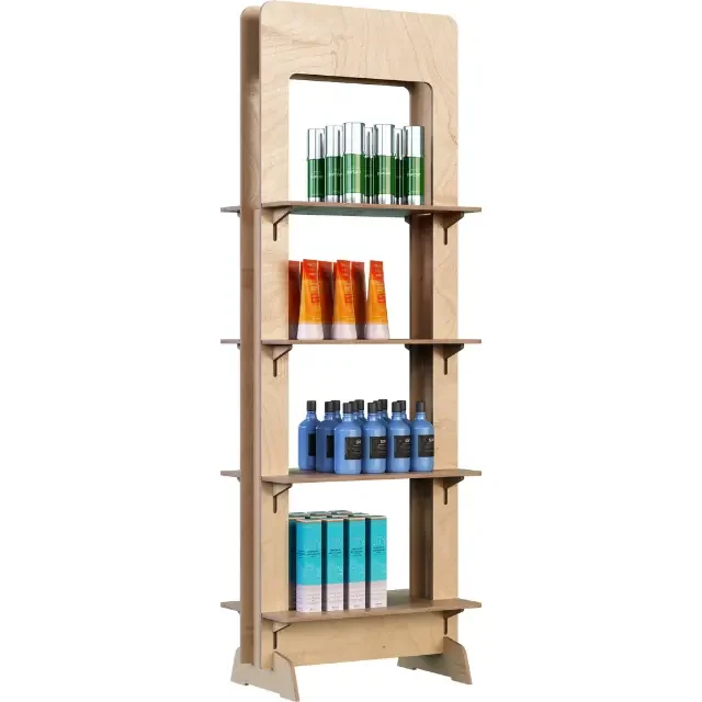 Made in Italy Multifunction Display  OEM Custom Logo & Design Wooden Retail Floor Display Stand for Beauty Product