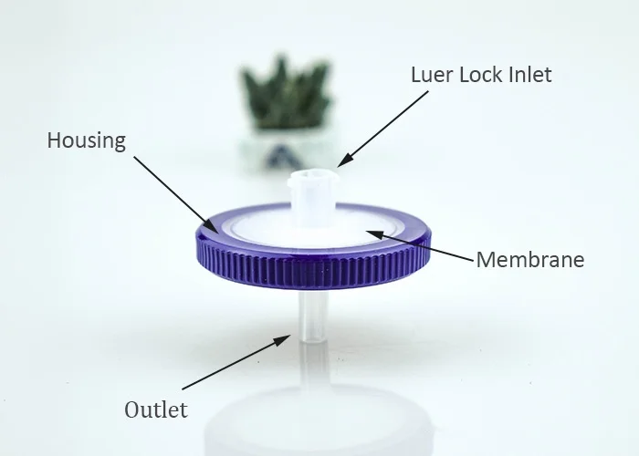 Lab PES PTFE Membrane Syringe Filter 13mm 0.45um Disposable Filter Cartridge