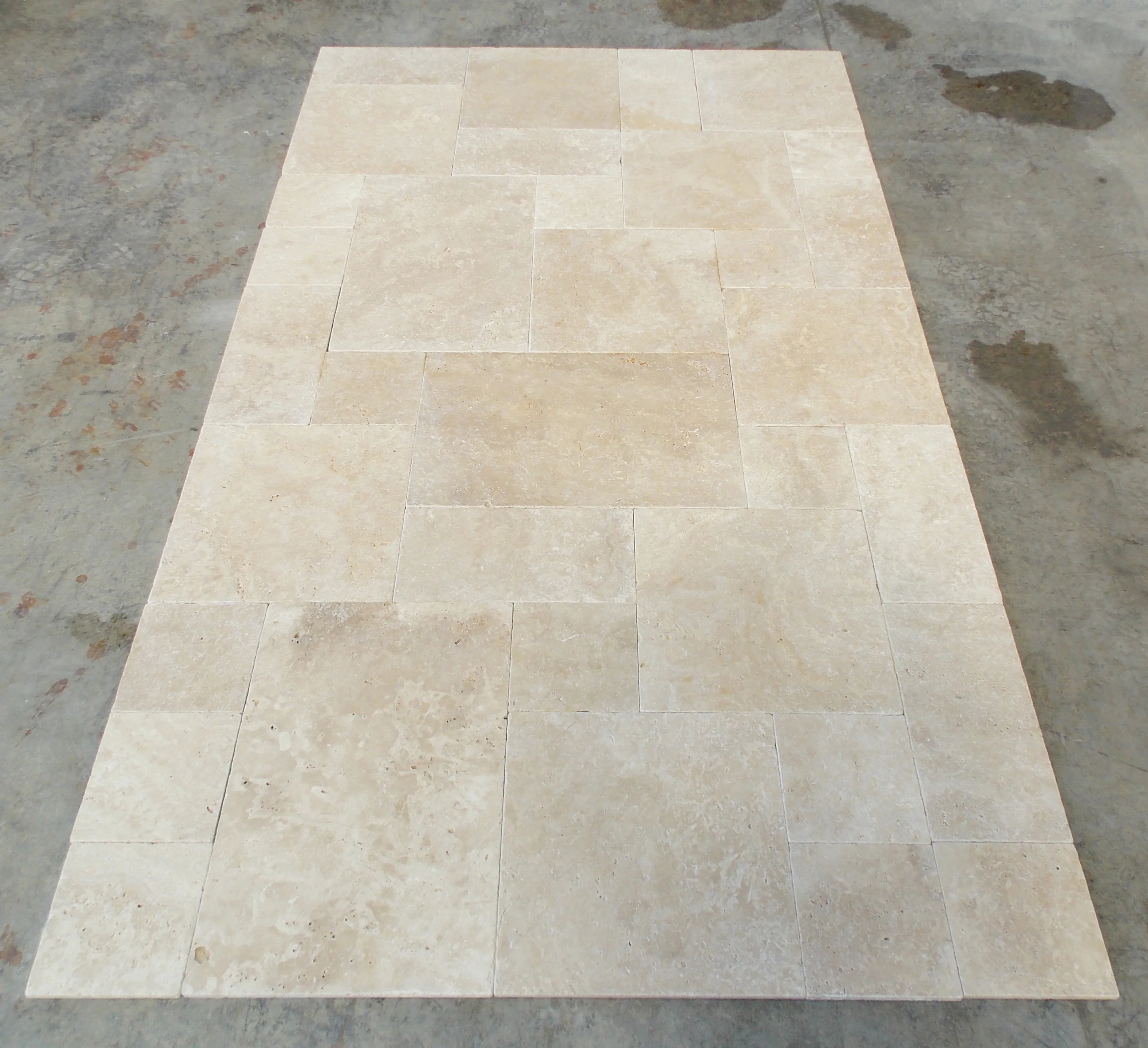 2023 Travertine Tumbled Tile Made in Turkey 1.2cm thickness Extra Light Pattern Set Indoor Outdoor Decorations Wall and Flooring