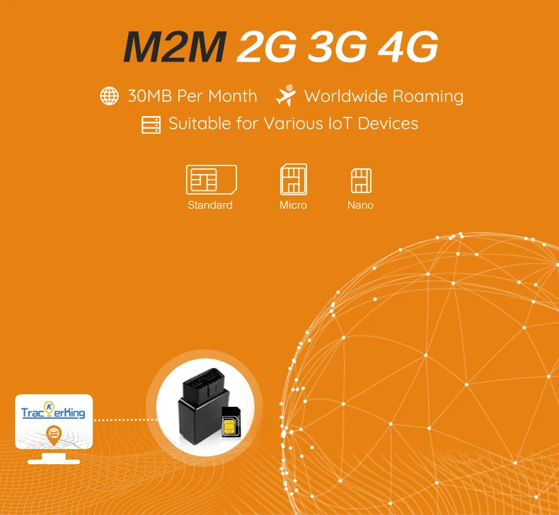 Wholesale TrackerKing M2M IoT SIM Card for GPS Tracker Long Time Data Retention