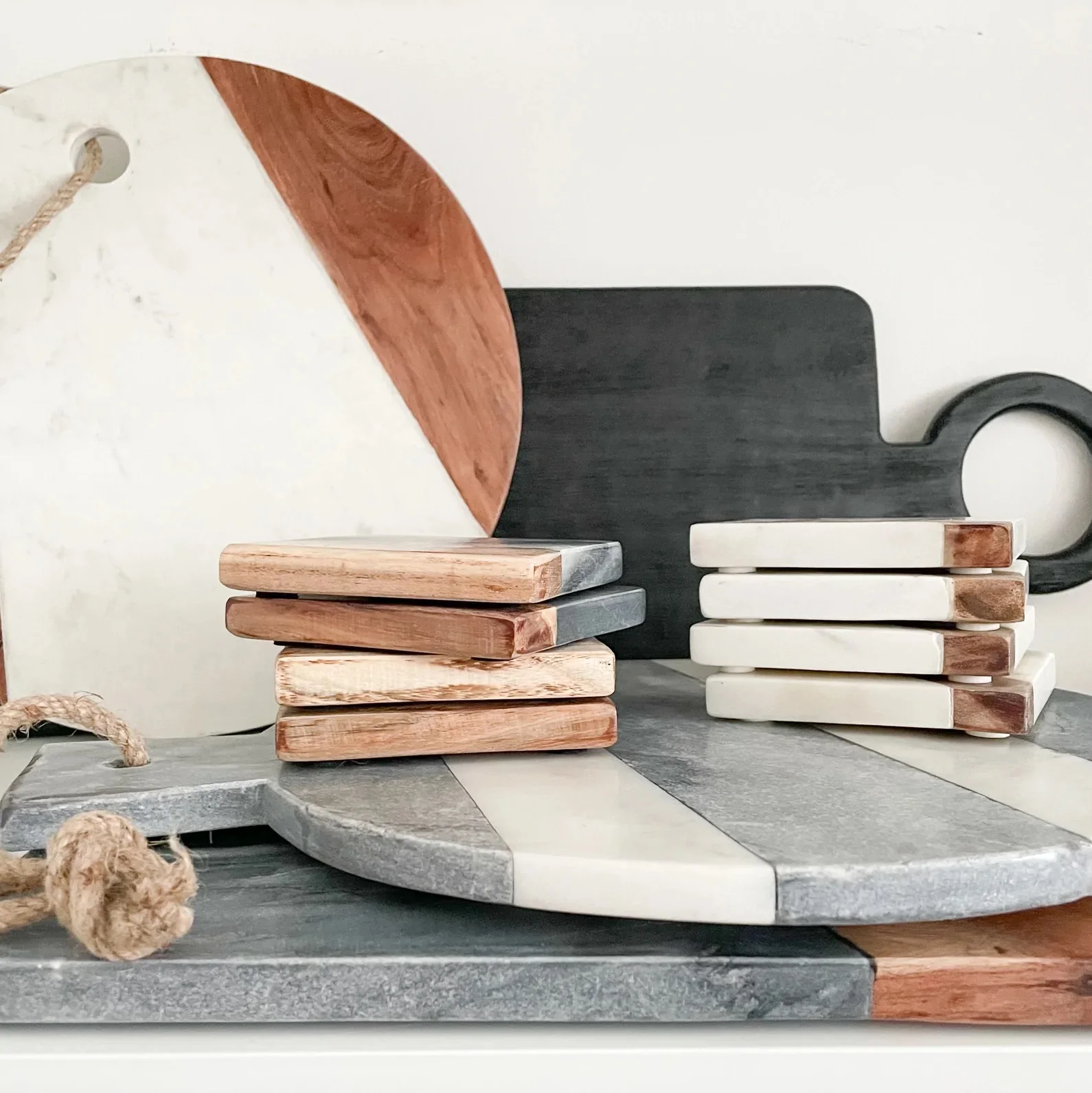 Natural Stone  Marble Home Decoration Marble  Serving Chopping Board with Wood Best Combination