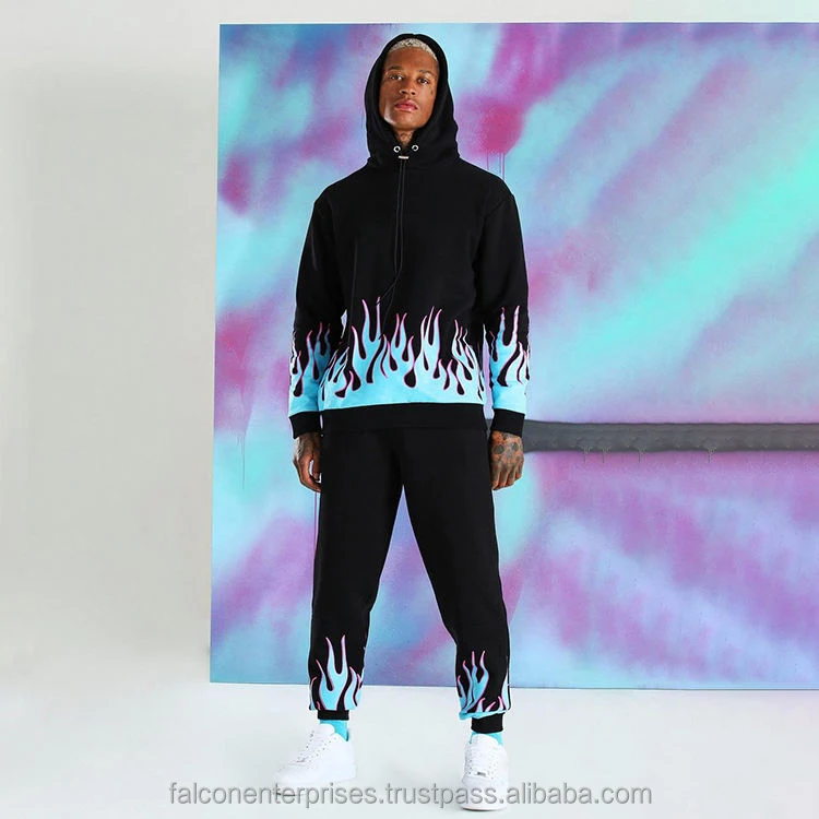 Wholesale Stone Vintage Washed Hoodie Tie Dye 3d Print Polyester Hoodie Heavyweight Cotton French Terry Oversized Pullover Hoodi