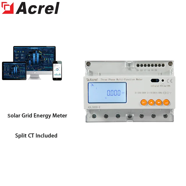 Acrel ADL3000-E/CT Three Phase Din Rail Electric Power Meter 80A Direct Connect Dual Power Monitoring with RS485 Modbus-RTU