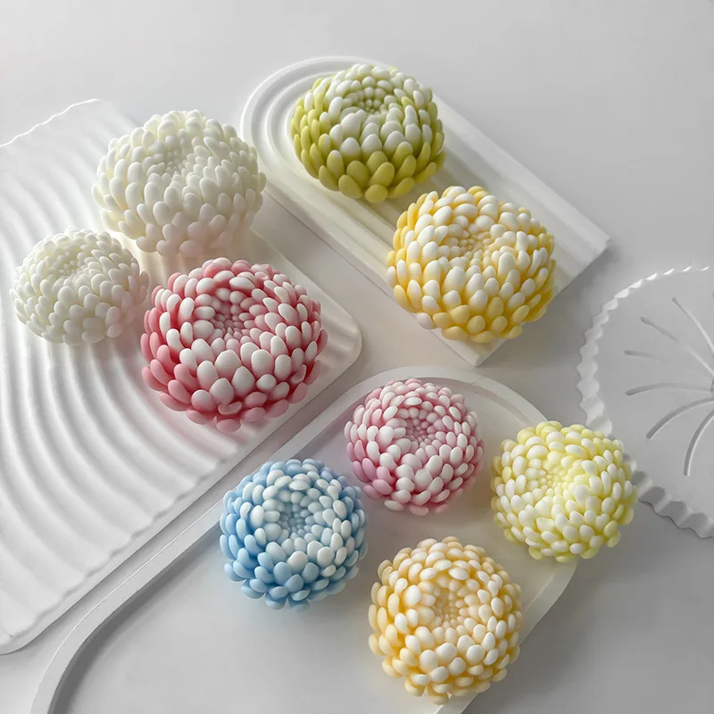 3D small size chrysanthemum Flower Jewelry Handmade Silicone Mold for Resin Candle Making Molds Craft Supplies
