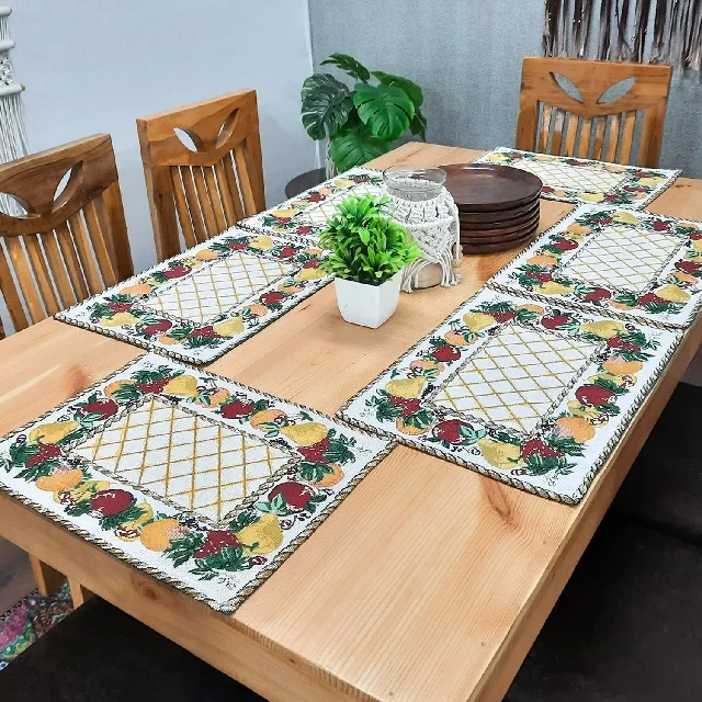 Оптовая продажа по лучшей цене прямоугольные кухонные и ресторанные коврики из 100% органического хлопка для обеденного стола сертификат слитков домашнего декора