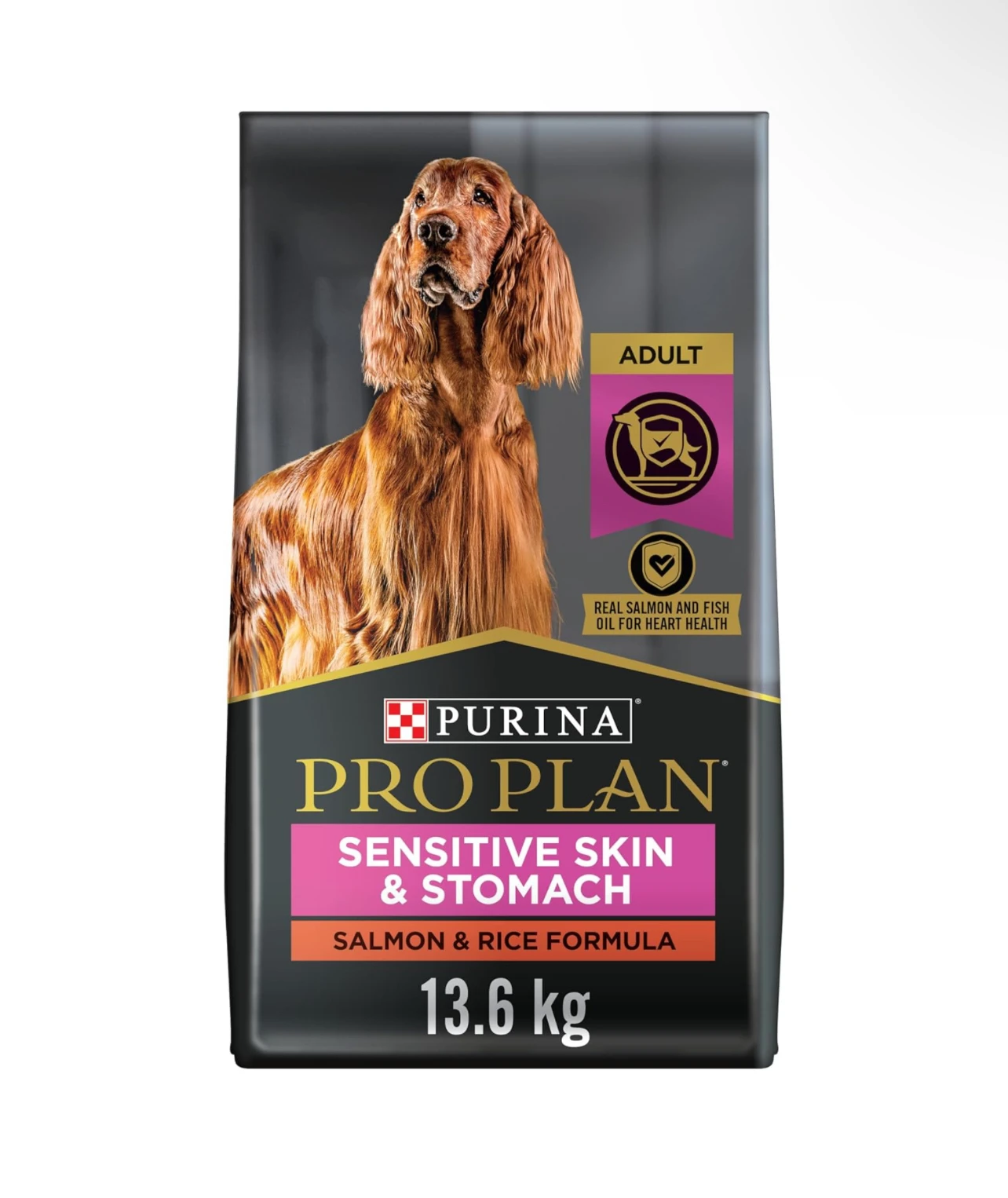 Сухой корм для собак Purina Pro Plan, смесь лосося и риса для чувствительной кожи и желудка взрослых, пакет весом 30 фунтов, упаковка 1 оптом