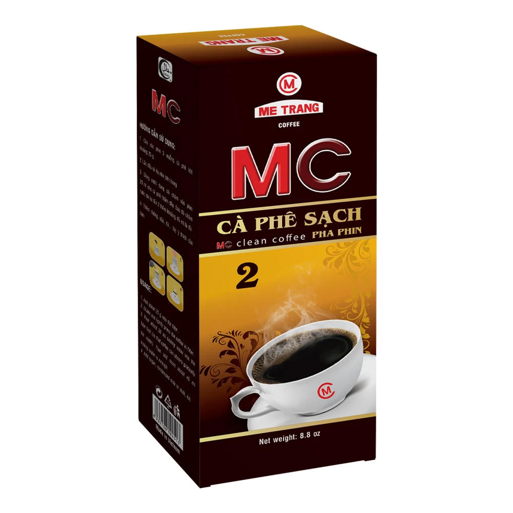 100% Arabica Robusta coffee beans Medium Roast Ground Coffee With 0.25 kg Per Box Dark Chocolate Flavor From Vietnam