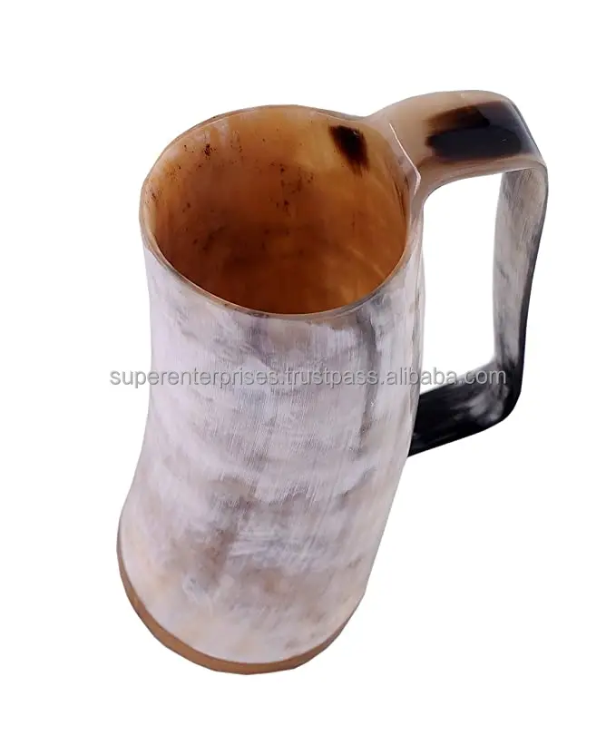 Vintage Horn Mug Best Indoor Decor Unique Material Design With Natural Colored Highly Design Drinking Mug