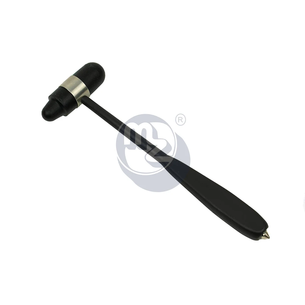 Gold Tromner Neurological Reflex Hammer with Pointed Tip Handle with Built-In Brush