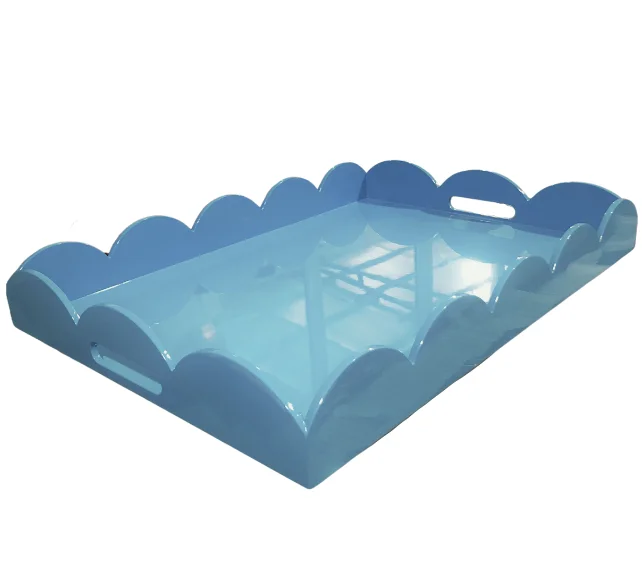 Lacquerware Items Scallop Tray High Glossy decorative Trinket trays Luxury customize Lacquer Tray Table handmade vietnam