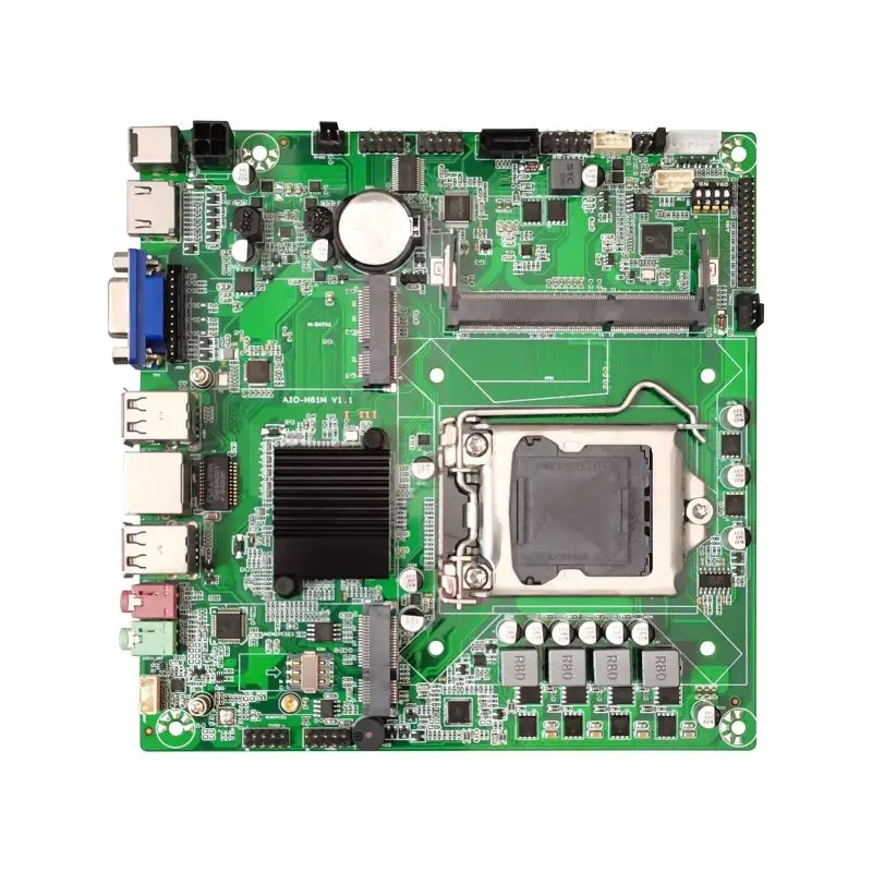 Заводская дешевая цена LGA1155 H61 одноканальная 16 ГБ DDR3 Поддержка Intel песчаный Плющ мост материнская плата для ПК все в одном