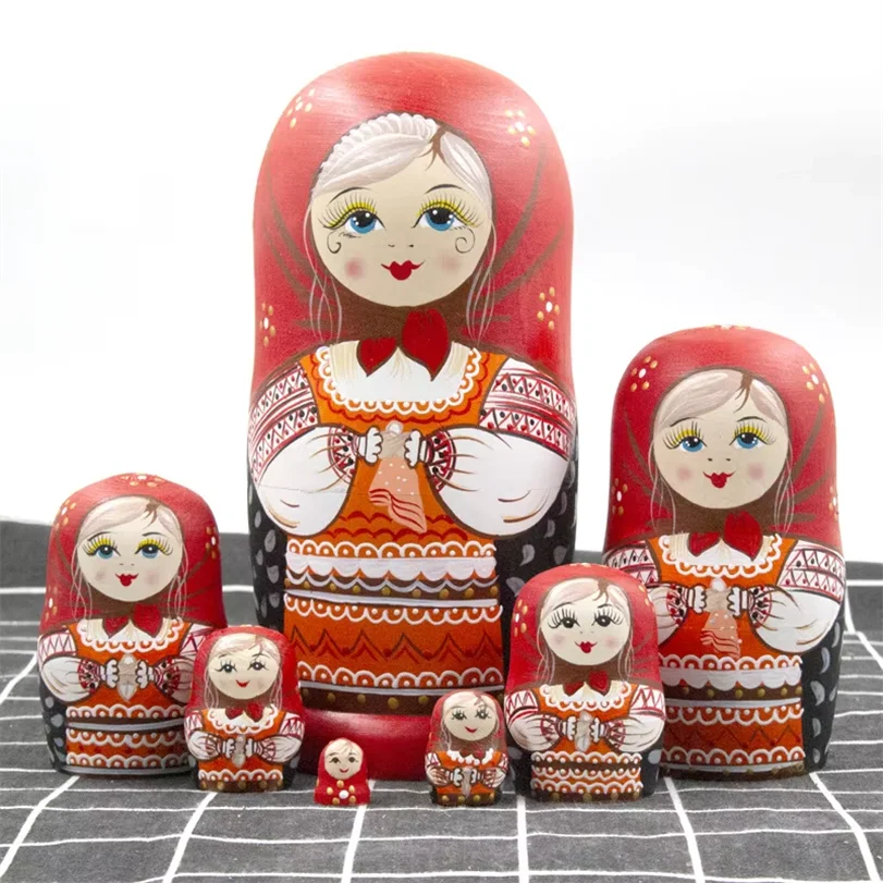 7-layer Chinese style creative vibrato gift wooden seven layer toy wooden doll toy Russian nesting doll
