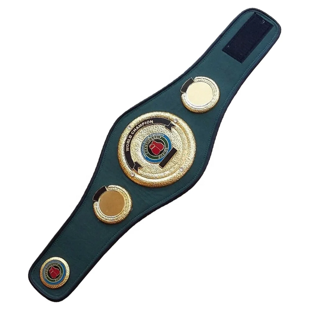 World Heavy weight Wrestling Championship Belt Custom OEM Logo Brass And Zinc Plates Genuine Leather Strap