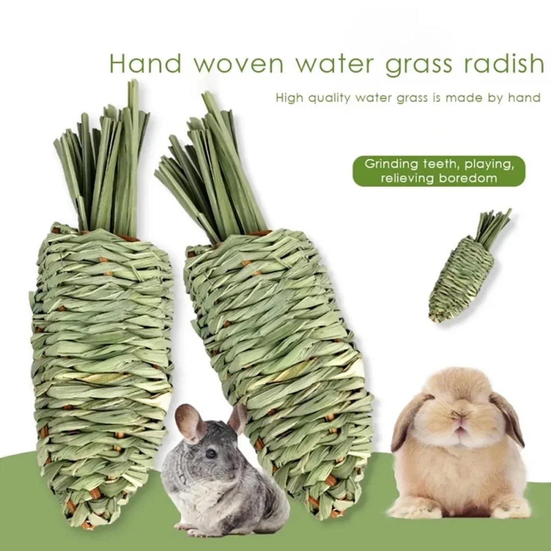 Rabbit Toys Natural Wooden Hamster Bunny Chew Toys Small Pet Guinea Pig Toys Grass Rattan Balls Made In Vietnam