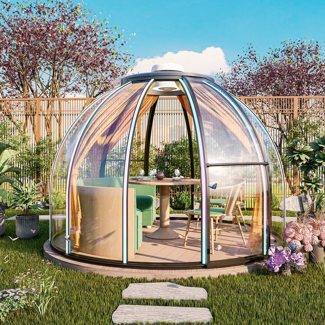 D4.0m Clear Geodesic Transparent Igloo Dining Dome Tents For Dining/coffee