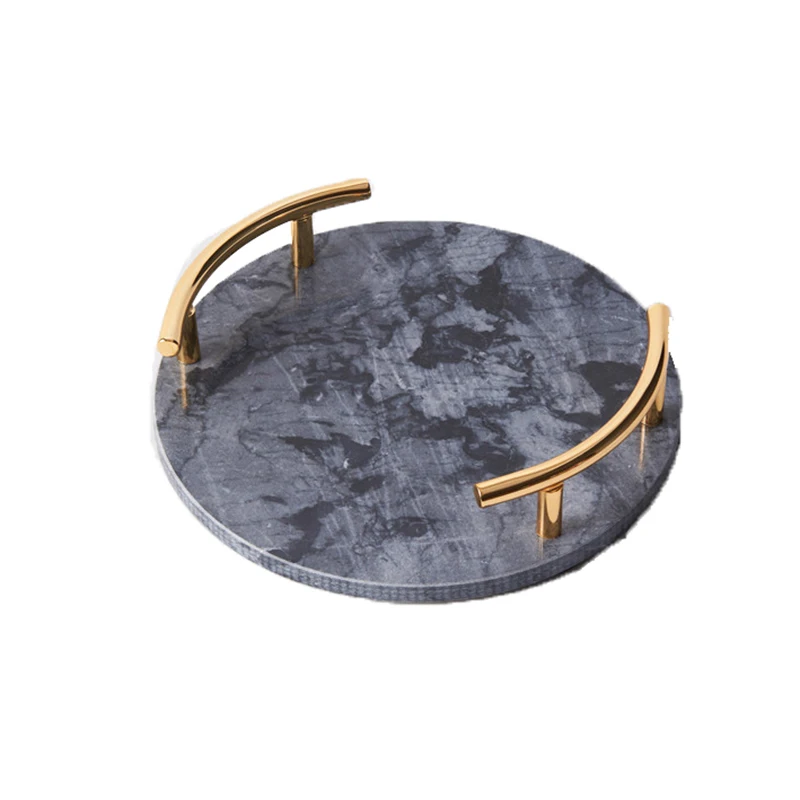 Lazy Susan Gold Edge Marble Turn Table Tray Wholesale Round Gold Edge Beaded Luxury TurnTable