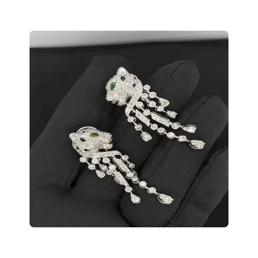 High on Demand Panther Style Lab Cvd Diamond Earrings for Birthdays Engagements And Celebrations Available at Affordable Price