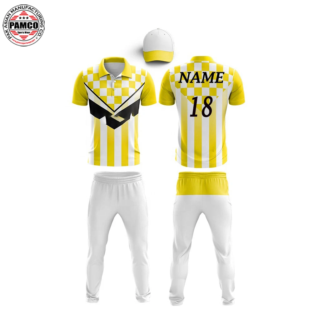 2022 New Customized Sports T Shirt Cricket Uniform Set New Design Cricket Uniform Jerseys Set