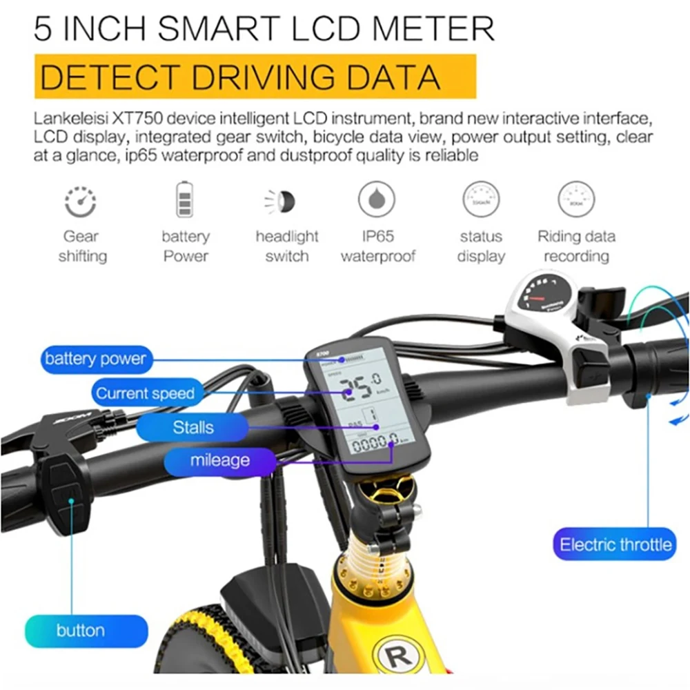 Excider XT750S Folding Mountain Bike Electric Bicycle 48V 26 Inches E-bike with 10.4AH Battery and 400W Motor