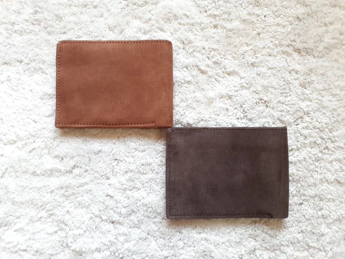 Factory Custom Logo Full Top Grain Men Genuine Leather Blocking Rfid Wallet Bifold Hand Stitched Cowhide Money Card Slot Wallet