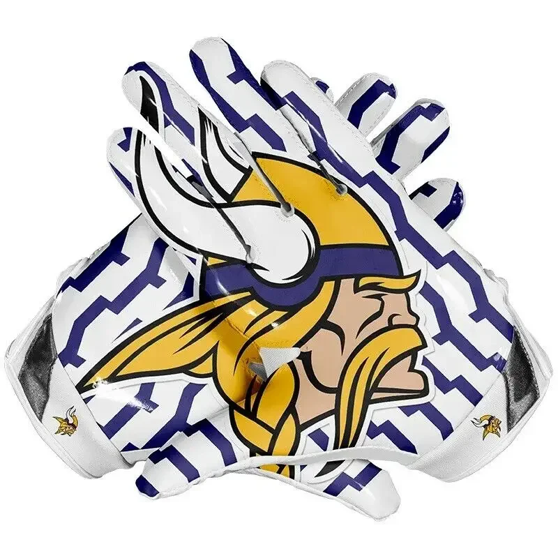 Latest Arrival Customized American Football Gloves Full Finger Breathable Anti-slip Sublimated With High Quality