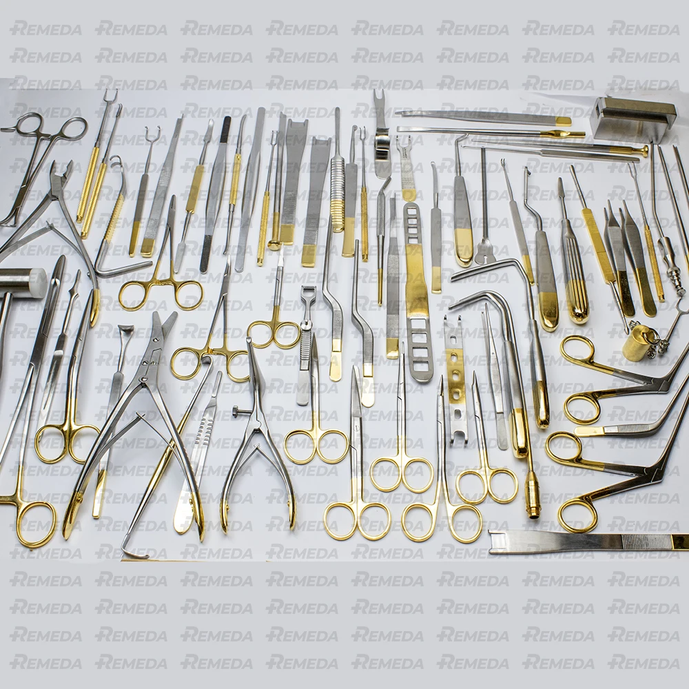 REMEDA Rhinoplasty Instruments Set Complete with 82 PCS Plastic ENT Surgery Instrument Set
