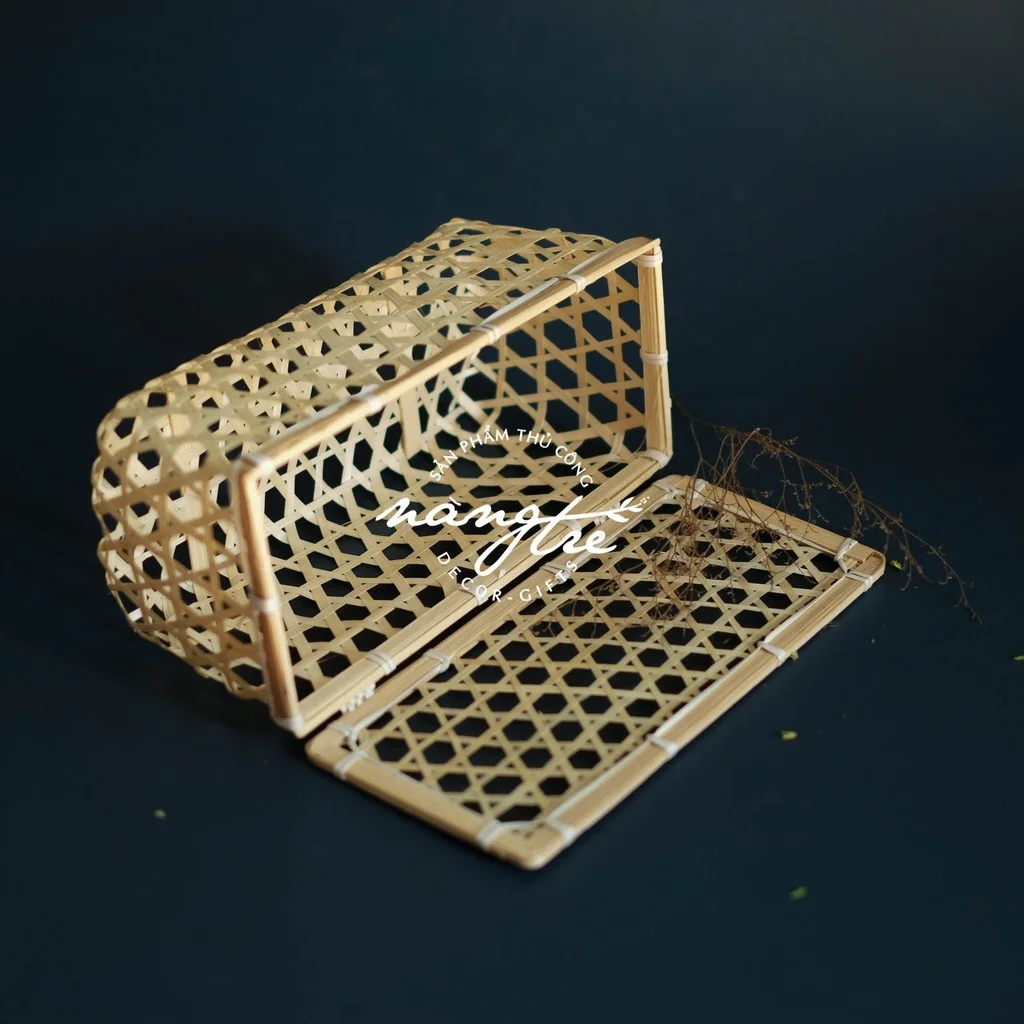 Eco nontoxic friendly storage baskets wicker gift baskets vietnam Natural moon cake wicker gift baskets bamboo boxers gift set