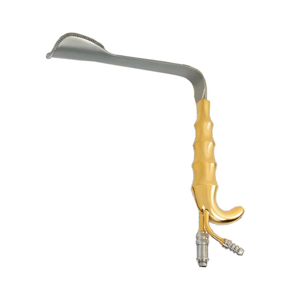 Gold Handle Tebbetts Breast Retractor Fiber Optic Light Guide And Suction Tube Retractor Stainless Steel Endoscopic Retracto